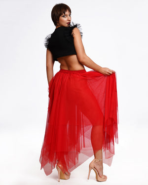 Falda de Tul roja